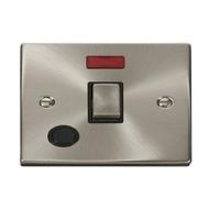 CLICK DECO SATIN CHROME 1 GANG 20 AMP DP SWITCH FLEX WITH NEON VPSC523BK