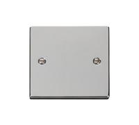 Click Deco Single Gang Blank Plate Polished Chrome