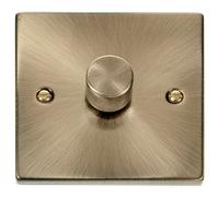 Click Deco VPAB161 Victorian 1-Gang 2-Way 100W LED Dimmer Switch - Antique Brass