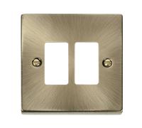 Click Deco VPAB20402 2 Gang GridPro Frontplate - Antique Brass