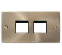 Click Deco VPAB404BK Victorian 4G MiniGrid Unfurnished Front Plate - Antique Brass (Black)
