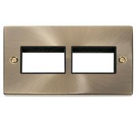 Click Deco VPAB406BK Victorian 6G MiniGrid Unfurnished Front Plate - Antique Brass (Black)