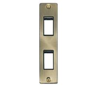 Click Deco VPAB472BK Victorian 2G MiniGrid Unfurnished Architrave Plate - Antique Brass (Black)