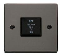 Click Deco VPBN020BK Victorian 10A 3 Pole Fan Isolation Plate Switch - Black Nickel (Black)