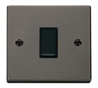 Click Deco VPBN025BK Victorian 10AX 1 Gang Intermediate Plate Switch - Black Nickel (Black)