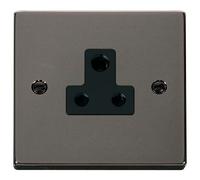 Click Deco VPBN038BK Victorian 5A Round Pin Socket Outlet - Black Nickel (Black)