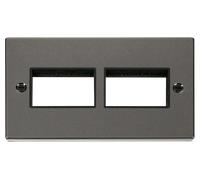 Click Deco VPBN406BK Victorian 6G MiniGrid Unfurnished Front Plate - Black Nickel (Black)