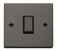 Click Deco VPBN425BK Victorian 10AX Ingot 1-Gang Intermediate Plate Switch - Black Nickel (Black)