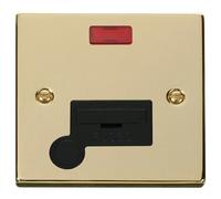 Click Deco VPBR053BK Victorian 13A Fused Spur + Neon + Flex Outlet - Polished Brass (Black)