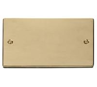 Click Deco VPBR061 Victorian 2-Gang Blank Plate - Polished Brass