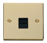 Click Deco VPBR120BK Victorian Single Master Telephone Outlet - Polished Brass (Black)