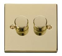 Click Deco VPBR162 Victorian 2-Gang 2-Way 100W LED Dimmer Switch - Polished Brass