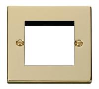 Click Deco VPBR311 Victorian Twin New Media Unfurnished Plate - Polished Brass
