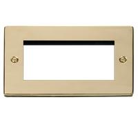 Click Deco VPBR312 Victorian Quad New Media Unfurnished Plate - Polished Brass