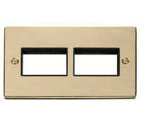 Click Deco VPBR406BK Victorian 6G MiniGrid Unfurnished Front Plate - Polished Brass (Black)