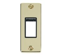 Click Deco VPBR471BK Victorian 1G MiniGrid Unfurnished Architrave Plate - Polished Brass (Black)
