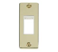Click Deco VPBR471WH Victorian 1G MiniGrid Unfurnished Architrave Plate - Polished Brass (White)
