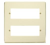 Click Deco VPBR512 Victorian 2 Tier MiniGrid Unfurnished Front Plate (12 Apertures) - Polished Brass