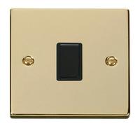 Click Deco VPBR622BK Victorian 20A DP Switch - Polished Brass (Black)