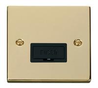 Click Deco VPBR650BK Victorian 13A Fused Spur - Polished Brass (Black)