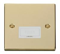 Click Deco VPBR650WH Victorian 13A Fused Spur - Polished Brass (White)
