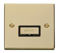 Click Deco VPBR750BK Victorian 13A Ingot Fused Spur - Polished Brass (Black)