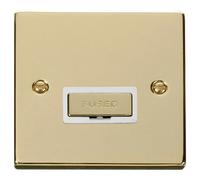 Click Deco VPBR750WH Victorian 13A Ingot Fused Spur - Polished Brass (White)