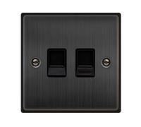 Click Deco VPBZ121BK Victorian Twin Master Telephone Outlet - Matt Bronze (Black)