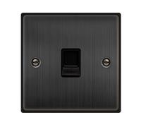 Click Deco VPBZ125BK Victorian Single Secondary Telephone Outlet - Matt Bronze (Black)