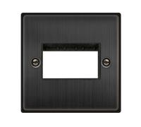 Click Deco VPBZ403BK Victorian 3G MiniGrid Unfurnished Front Plate - Matt Bronze (Black)