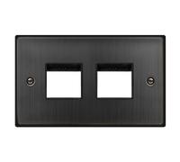 Click Deco VPBZ404BK Victorian 4G MiniGrid Unfurnished Front Plate - Matt Bronze (Black)