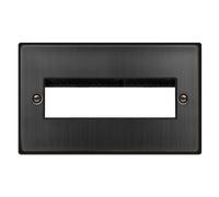 Click Deco VPBZ426BK Victorian 2G MiniGrid Unfurnished Front Plate (6 In-Line) - Matt Bronze (Black)