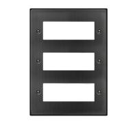 Click Deco VPBZ518 Victorian 3 Tier MiniGrid Unfurnished Front Plate (18 Apertures) - Matt Bronze