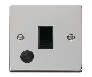 Click Deco VPCH022BK Victorian 20A 1G DP Switch + Flex Outlet - Polished Chrome (Black)
