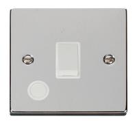 Click Deco VPCH022WH Victorian 20A 1G DP Switch + Flex Outlet - Polished Chrome (White)