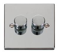 Click Deco VPCH162 Victorian 2-Gang 2-Way 100W LED Dimmer Switch - Polished Chrome