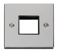 Click Deco VPCH402BK Victorian 2G MiniGrid Unfurnished Front Plate - Polished Chrome (Black)