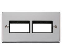 Click Deco VPCH406BK Victorian 6G MiniGrid Unfurnished Front Plate - Polished Chrome (Black)