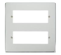 Click Deco VPCH512 Victorian 2 Tier MiniGrid Unfurnished Front Plate (12 Apertures) - Polished Chrome
