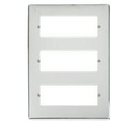 Click Deco VPCH518 Victorian 3 Tier MiniGrid Unfurnished Front Plate (18 Apertures) - Polished Chrome