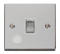 Click Deco VPCH522WH Victorian 20A Ingot DP Switch + Flex Outlet - Polished Chrome (White)