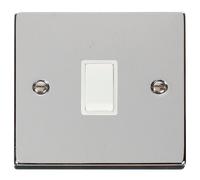 Click Deco VPCH622WH Victorian 20A DP Switch - Polished Chrome (White)