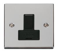Click Deco VPCH651BK Victorian 13A DP Switched Fused Spur - Polished Chrome (Black)