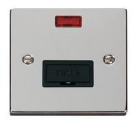 Click Deco VPCH653BK Victorian 13A Fused Spur + Neon - Polished Chrome (Black)