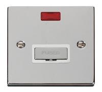 Click Deco VPCH753WH Victorian 13A Ingot Fused Spur + Neon - Polished Chrome (White)