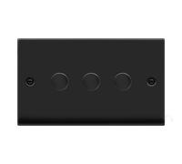 Click Deco VPMB163 Victorian 3-Gang 2-Way 100W LED Dimmer Switch - Matt Black