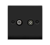 Click Deco VPMB170BK Victorian Satellite & Co-Axial Outlet (Non-Isolated) - Matt Black (Black)