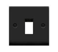 Click Deco VPMB401BK Victorian 1G MiniGrid Unfurnished Front Plate - Matt Black (Black)