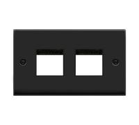 Click Deco VPMB404BK Victorian 4G MiniGrid Unfurnished Front Plate - Matt Black (Black)
