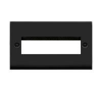 Click Deco VPMB426BK Victorian 2G MiniGrid Unfurnished Front Plate (6 In-Line) - Matt Black (Black)